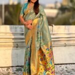 Women's Tissue Paithani Silk Saree with Unstitched Blouse Piece